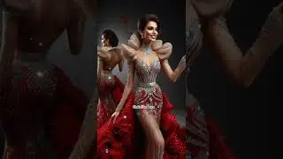 Christian Aura red dress #fashion #aifashion #ai #1m #1b #trending #viralvideo #subscribe