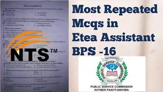 Past paper Assistant BPS -16, 2025 Etea 