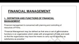 UNIT 19 FINANCIAL MANAGEMENT NOTES BCOC 132