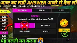 DAY 6 CORRECT ANSWER IN ULTIMATE CHALLENGE EVENT | FREE FIRE NEW EVENT | NEW EVENT FREE FIRE TODAY
