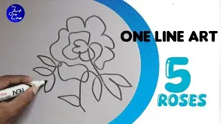 One Line Art: Draw 5 Roses in 5 Easy Steps
