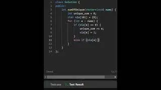 Sum of Unique Elements using only single loop - LeetCode No. 1748 #leetcode #leetcodesolution
