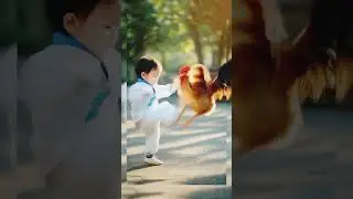 Cute Baby Fight With Cock #short #youtubeshorts #ytshorts  #shortvideo #cute #shortfeed