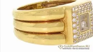 Золотое кольцо с плавающим бриллиантом Happy Diamond Chopard 9150219