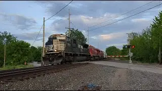 NS SD70ACu #7266, CP AC44CWM #8033, & CP ES44AC #8701 zoom through Millbury w/ NS 61L | 5/28/23 |
