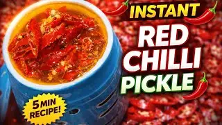 5 Minute Red Chilli Pickle 🌶️ Easy & Quick Fresh Mirchi Achar Recipe