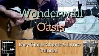 Wonderwall - Oasis Easy Guitar Chords and Lyrics Tutorial