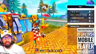 Master Brother FF live 1vs4 Mobile Player Highlights |#masterbrothersff #freefire #1vs4highlights
