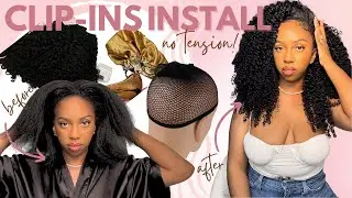 How To Install Clip-In Hair Extensions With NO Tension | Curly Flip Over ft. Curlsqueen 3b/3c