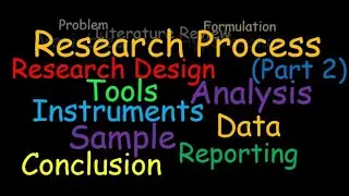 Research Process (Part 2) Design Instruments Sampling Collection Data Analysis Conclusion Reporting
