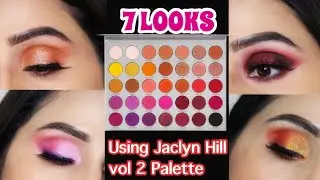 7 Looks 1 Eyeshadow Palette Morphe Jaclyn hill Vol 2 || Beginners Makeup