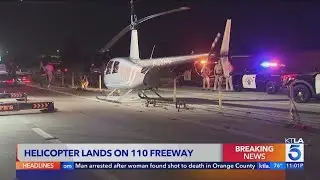 Helicopter shuts down freeway in South L.A.