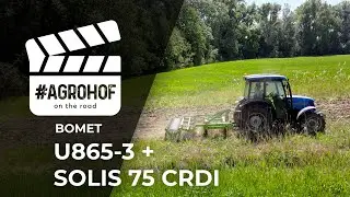 Bomet U865-3 szántóföldi kultivátor munka közben egy Solis 75CRDi traktorral