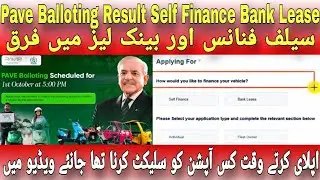 Pave Balloting Results You have been Selected You have been Select in Waiting list Self Finance