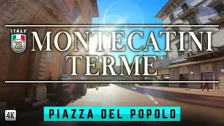Walking Montecatini Terme the Piazza del Popolo in Tuscany, Italy