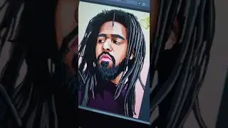 J. Cole Drawing 🔥✍️ #jcole #drawing #draw #sketch #digitalart #digitaldrawing #sheknows #art