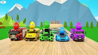 Colorful Cars & Eggs Surprise 🚗🥚 | Learn Colors for Kids...!!
