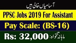 PPSC Jobs 2019 For Assistant