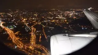 Beautiful Winter-Night Landing Vilnius on Lufthansa Airbus A320