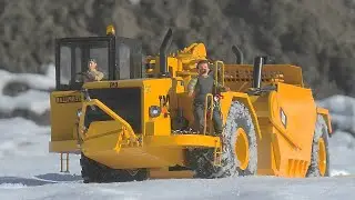 Massive RC Dump Trucks Snow Rescue on Frozen Road