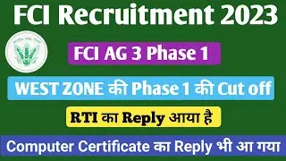 fci ag 3 phase 1 cut off 2023 | fci ag 3 pre cut off 2023 | fci ag 3 west zone pre cut off |
