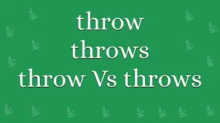 throw | throws | throw Vs throws in Java