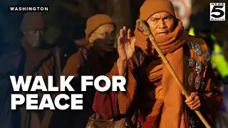 Buddhist Monks end 2,300 mile walk for peace in DC