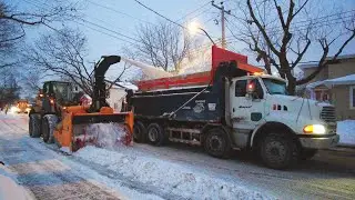 Beautiful Snow Removal Complete Operation in Montreal - Winter 2022