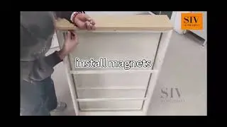 SIV Slim Shoe Cabinet Wall Mounted Metal Shoe Rack Organizer With Wooden Design Top Install Video