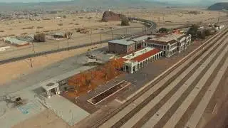 DJI Drone Flyover- 1st Street Bridge, Train Station, Harvey House Barstow, CA
