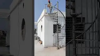 Spiral staircase Ladder 🪜#spiral #construction #welding #staircase #railing