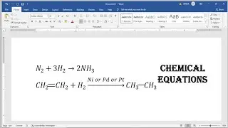 Chemical equations | How to insert chemical equations in ms word | @msoffice-307