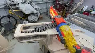 Nerf machine gun turret - belt feed test