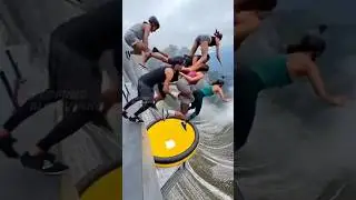 Cliff Airbag Bungee | A Split-Second Early&hellip; and They Almost Fell Off the Cliff 😱