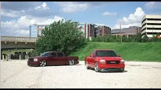 Dallas SLAMMED CAMMED AND BAGGED TRUCKS! Two clean trucks on intros!