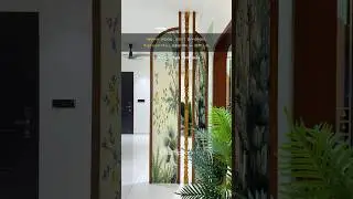 Custom Wooden Partition Design with Artistic Panels | Chic Spaces