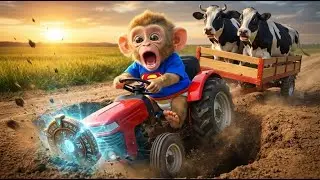 Monkey DLuffy&rsquo;s Farm Turns CHAOTIC 🐒🚜 | Cow Rescue from Deep Pit (Emotional Story)