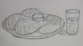 How to draw chicken legs and cold drink #howto #drawing #chicken #colddrink #tutorial 
