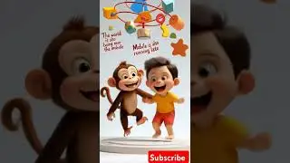 monkey and boy beautiful video #monkeyandboy #aitools #aiart #viralshort #cute #viralvideo
