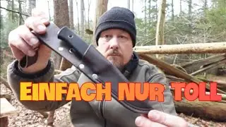 Outdoor Messer, Fällkniven F1 mit handgemachter echt Lederscheide.