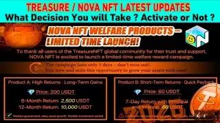 Treasure Nft New Update Today | Nova Nft Withdrawal Update | nova nft new update #TREASURENFT #NOVA😱