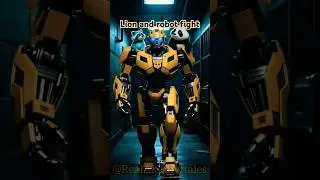 Lion and Robot fight #aivideo #shorts #circles#animation #animals #robot #kids #treding #reels