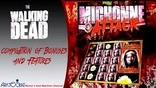 Aristocrat - The Walking Dead 2 Slot Machine :  Compilation of Bonuses and Features
