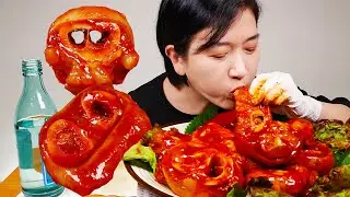 ASMR 쫀득쫀득 매운 우족찜 리얼사운드 먹방 SPICY BOILED BEEF FEET SLICES MUKBANG EATING SHOW