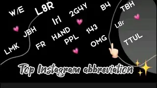 TOP INSTAGRAM SHORT WORDS ABBREVIATION YOU MUST KNOW!💗