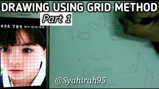 How To Draw Face Using Grid Method Part 1 | Android Apps |  Toturial | @Syahirah95