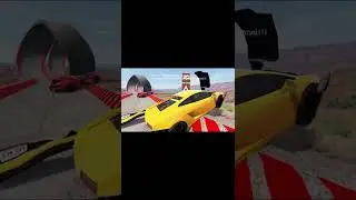 Impossible Double Loop Bridge Crossing Cars Vs Deep Water   BeamNG Drive 1