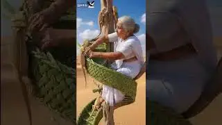 Grandma builds hawk&ndash;style bamboo  tree house 😱 mini woods toys l hand crafted l woods crafting #a͟i͟