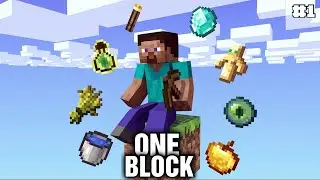 One Block Episode 1 - Diamonds & Creeper | Minecraft | Auspi