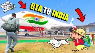 Franklin and Shinchan & BlackChan First Plane Experience To Going GTA 5 To India | GTA 5 India Plane